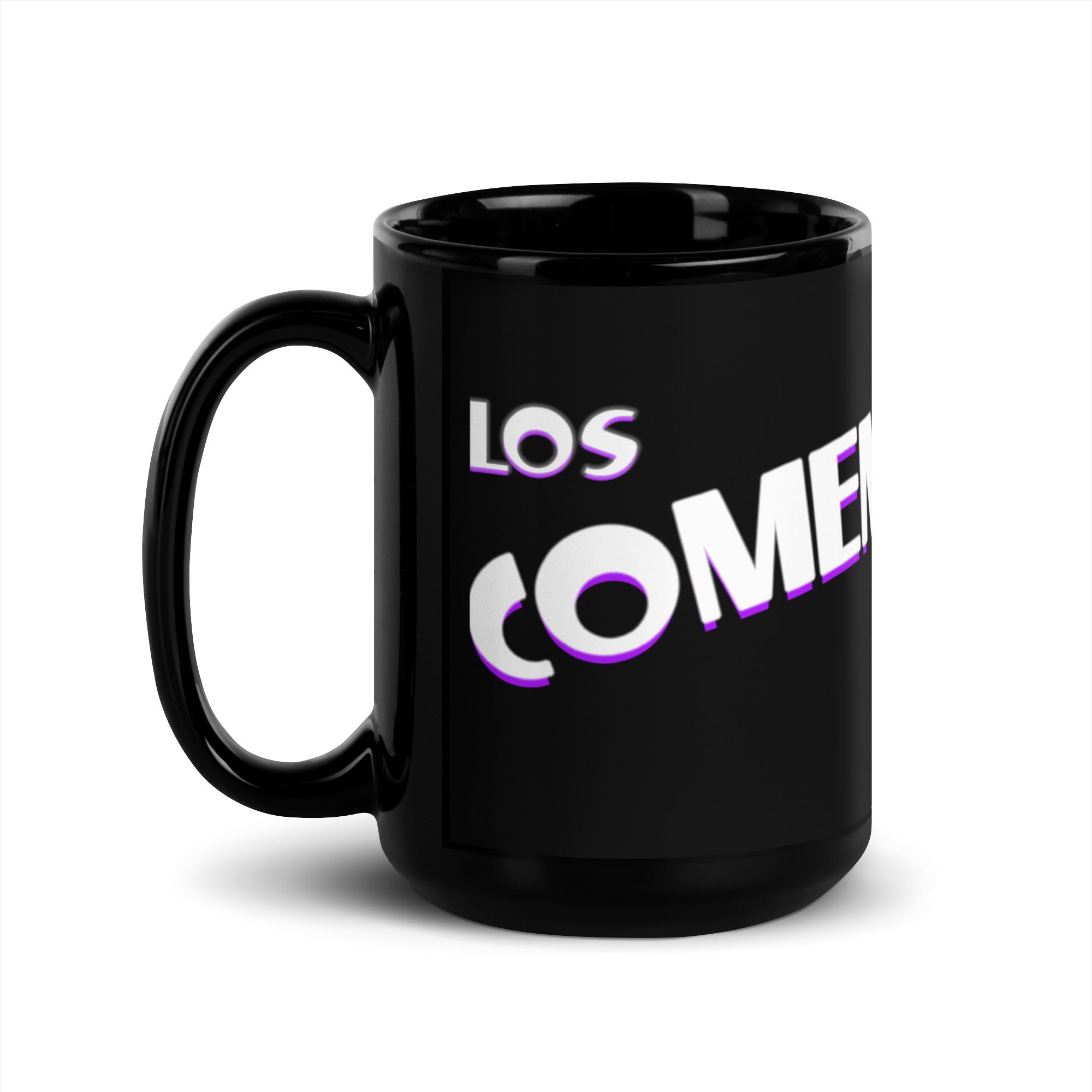 Taza Negra Los Comemierdas del Son Logo