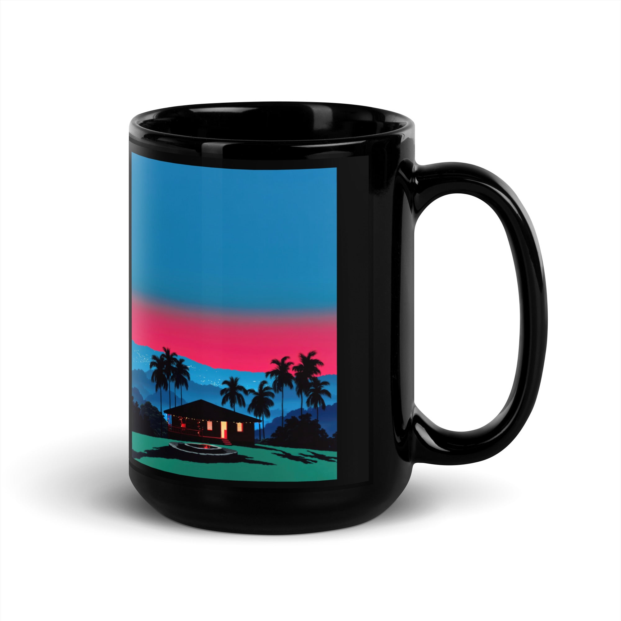 Casa de madera I Black Glossy Mug