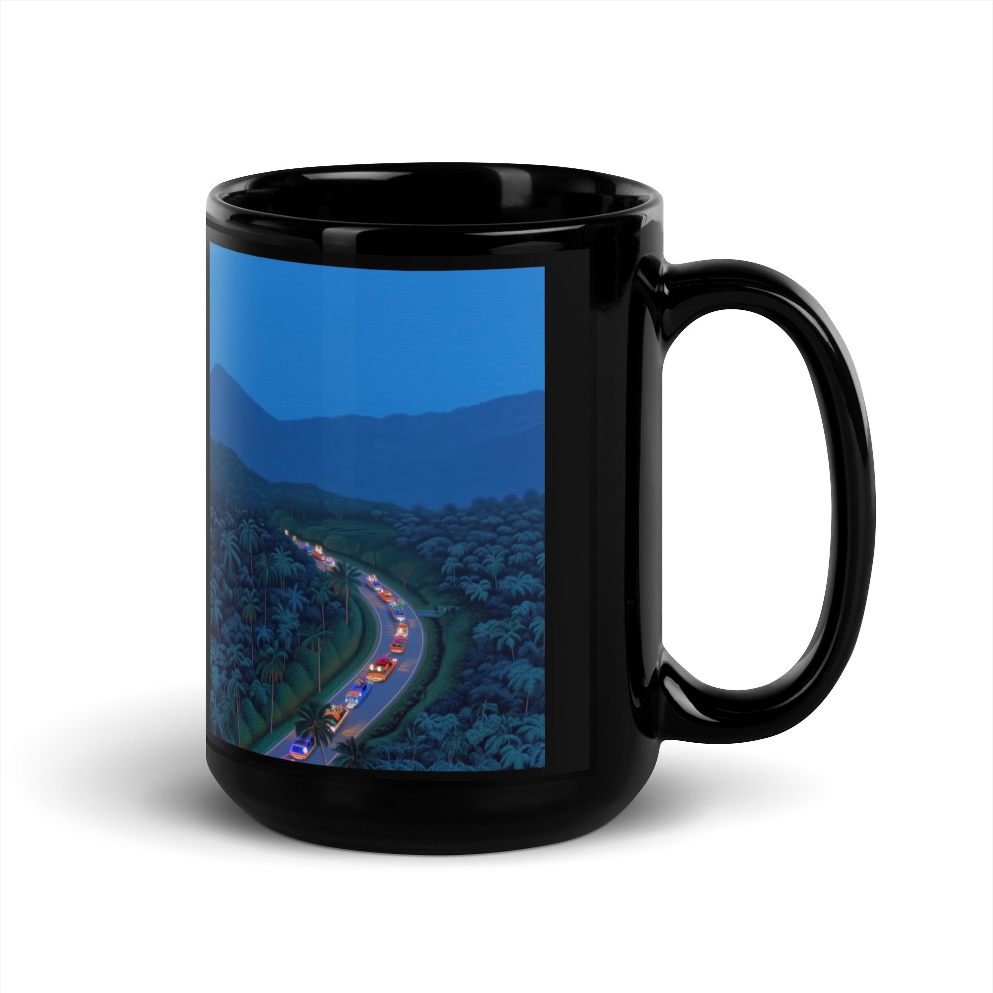 Caravana Black Glossy Mug