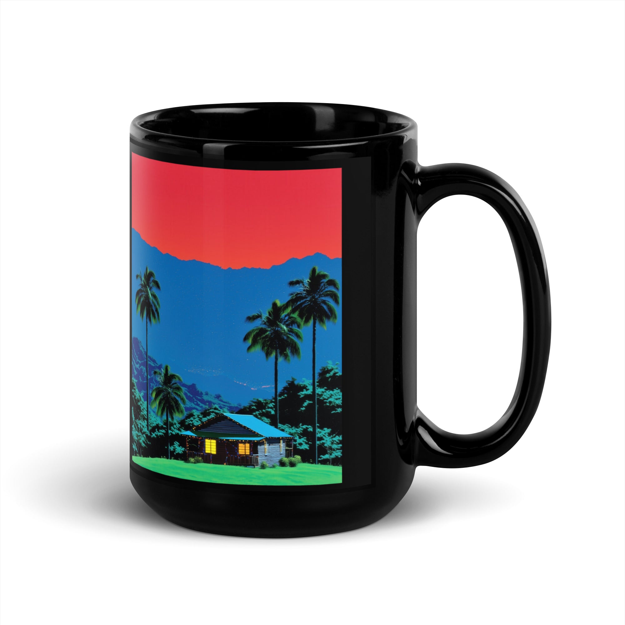 Casa de madera II Black Glossy Mug