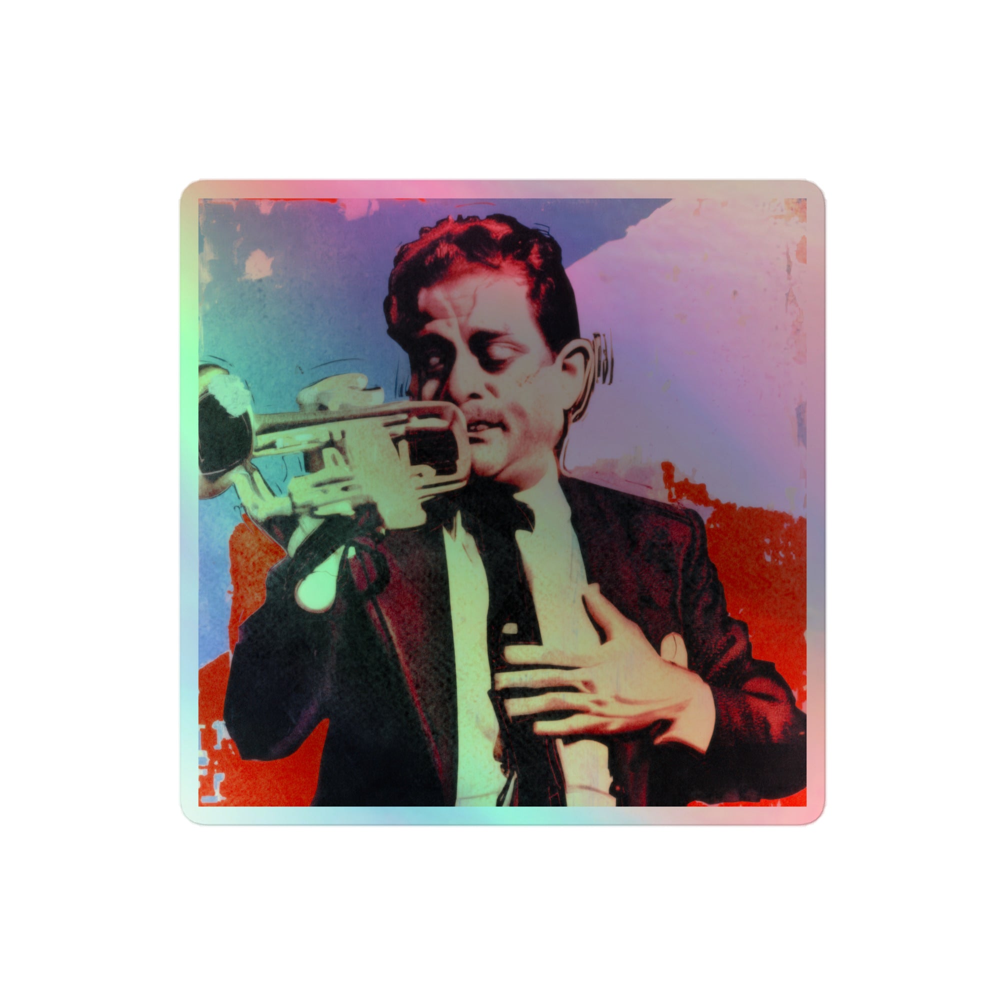 Trompeta Nacional Holographic Sticker (4x4)