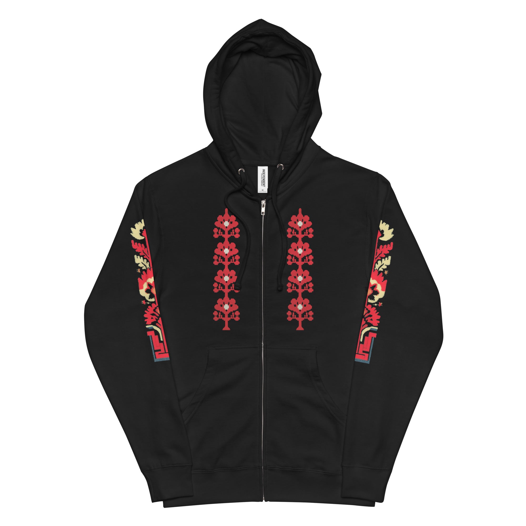 Guayabera Red Unisex fleece zip up hoodie