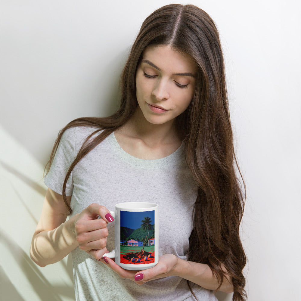 Coquitos White glossy mug